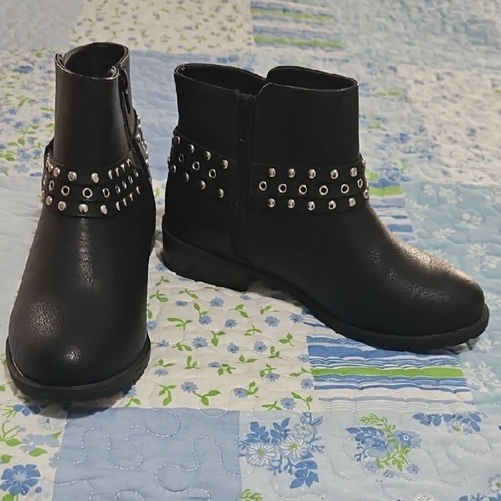 Lane Bryant Black Ankle Boots with Silver Studs